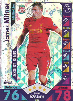 James Milner Liverpool 2016/17 Topps Match Attax Assist King #382